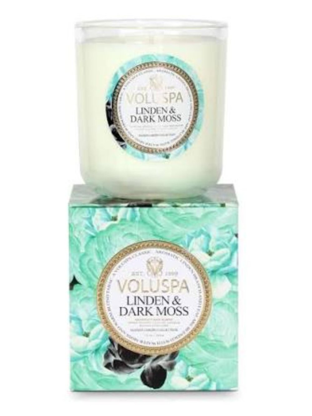 VOLUSPA LINDEN & DARK MOSS COCONUT WAX BLEND HAND POURED LUXIRY CANDLE NIB